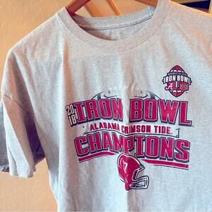 Alabama Tide 2018 Iron Bowl Champions distressed logo graphic tee shirt 2XL
